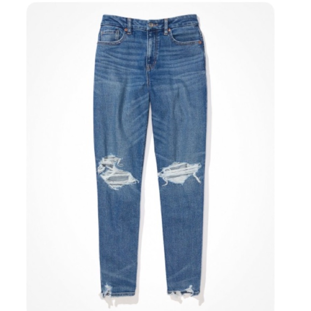 American Eagle Ripped Curvy Mom Jeans